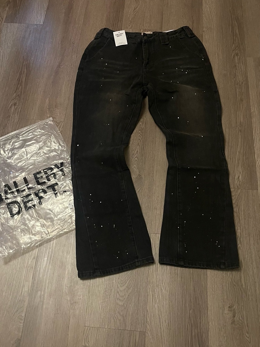 Gallery Dept Black Distressed flared out Jeans